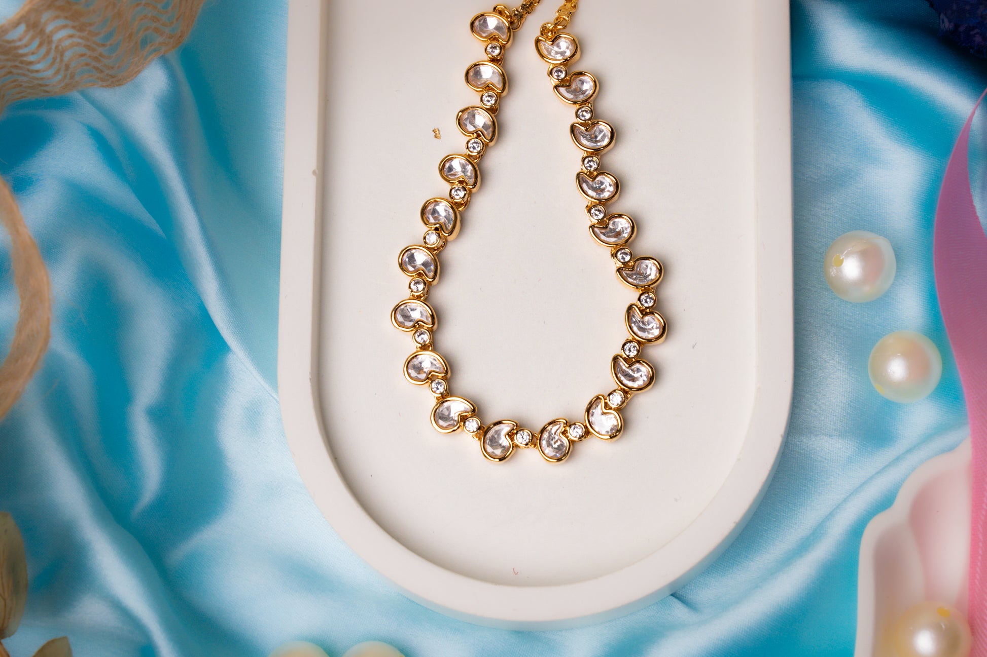 Classic Floral Moissanite Necklace Set