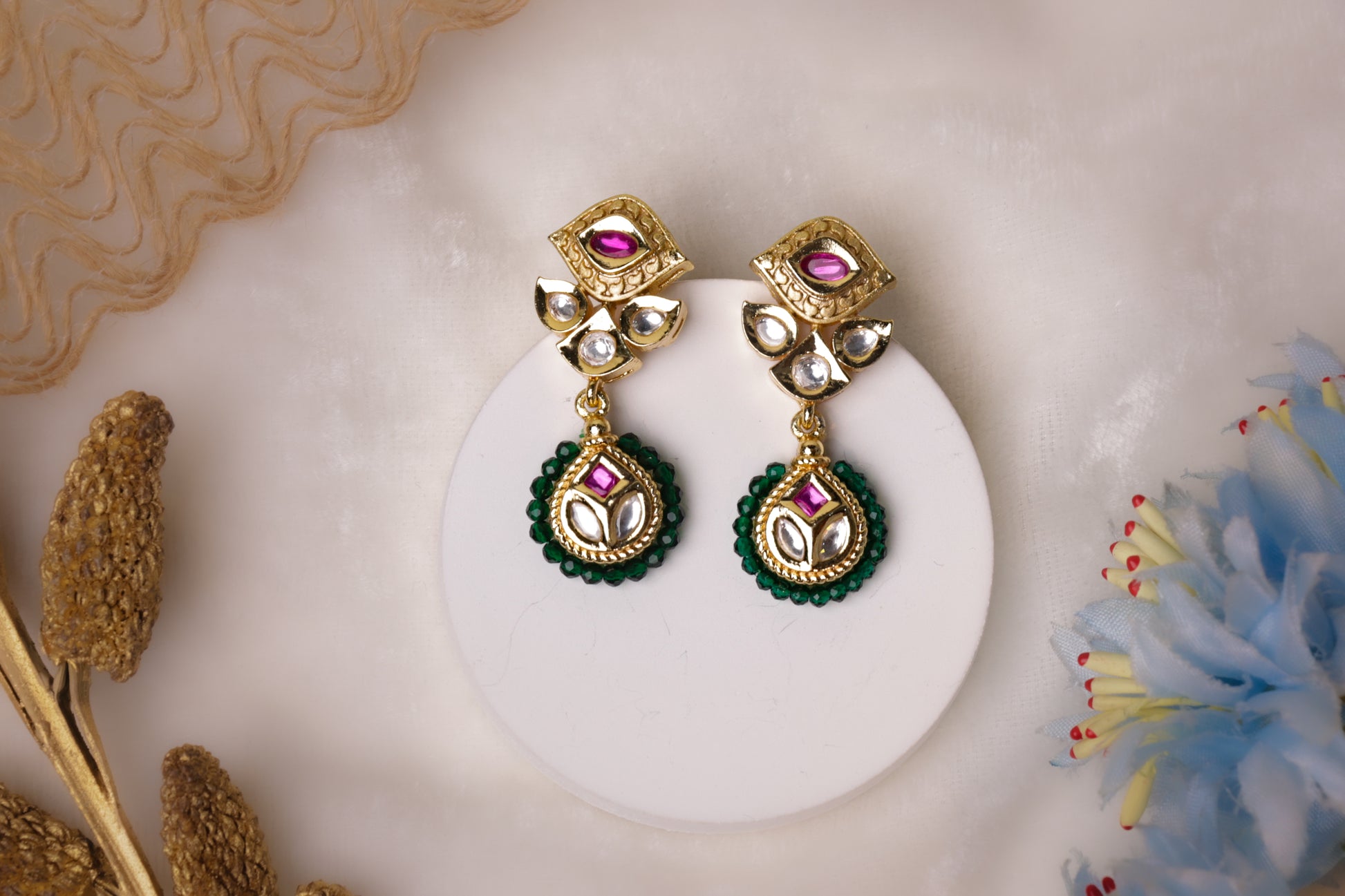 Royal Kundan Necklace Set with Emerald & Ruby