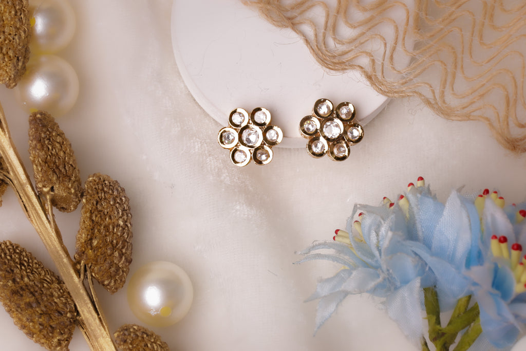 Floral Kundan Necklace Set with Matching Earrings