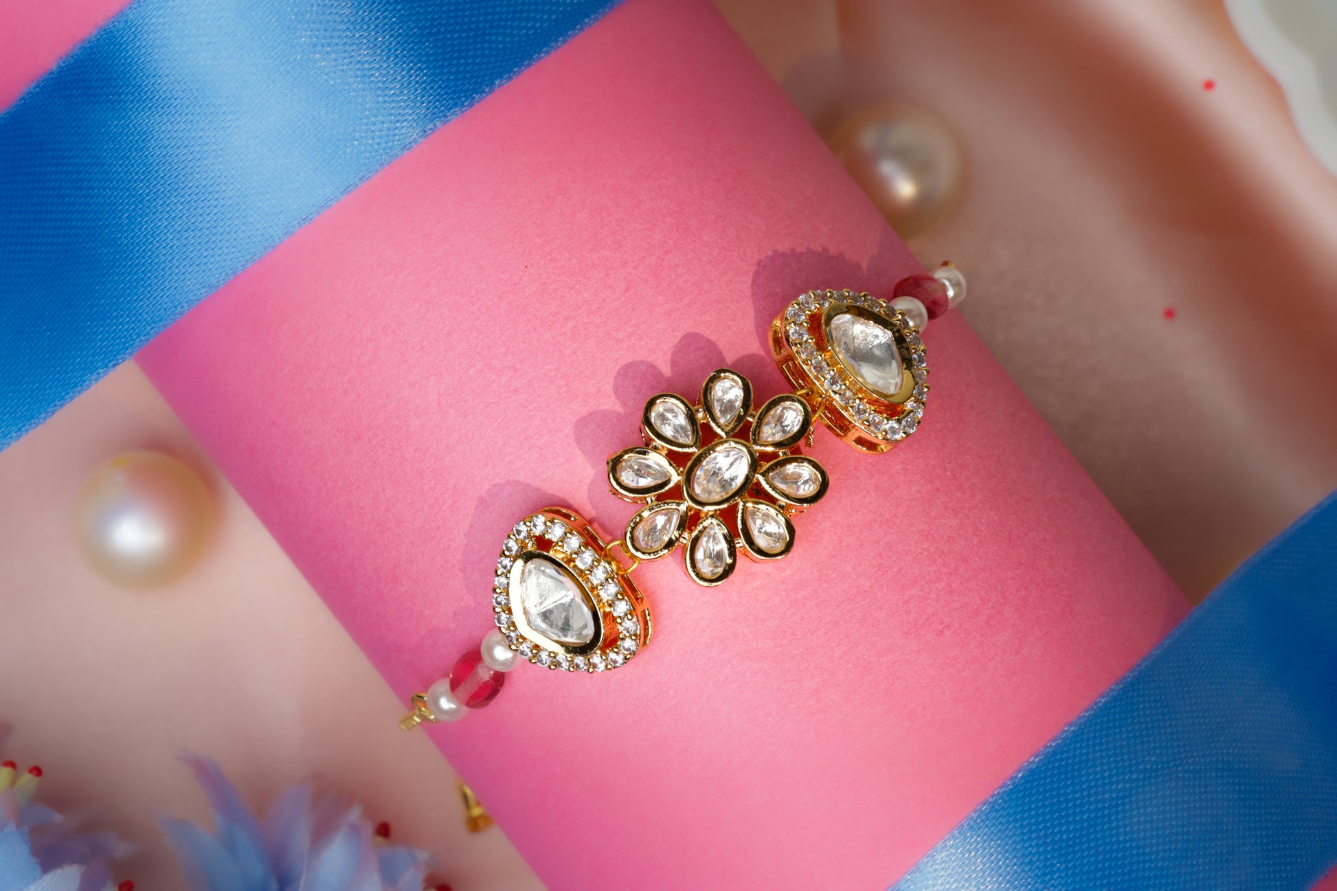 Floral Kundan Elegance Bracelet
