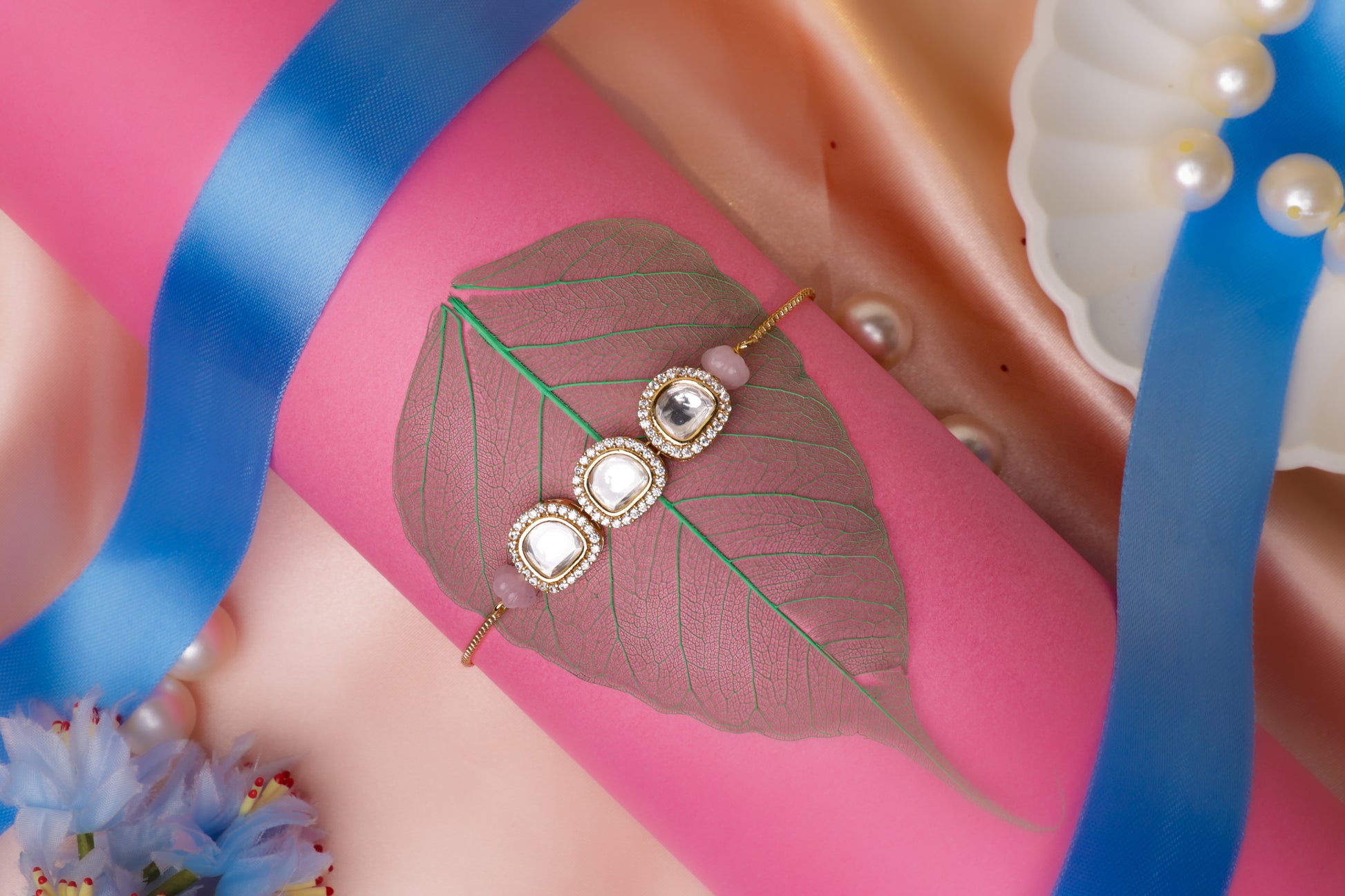 Minimalist Kundan Trio Bracelet