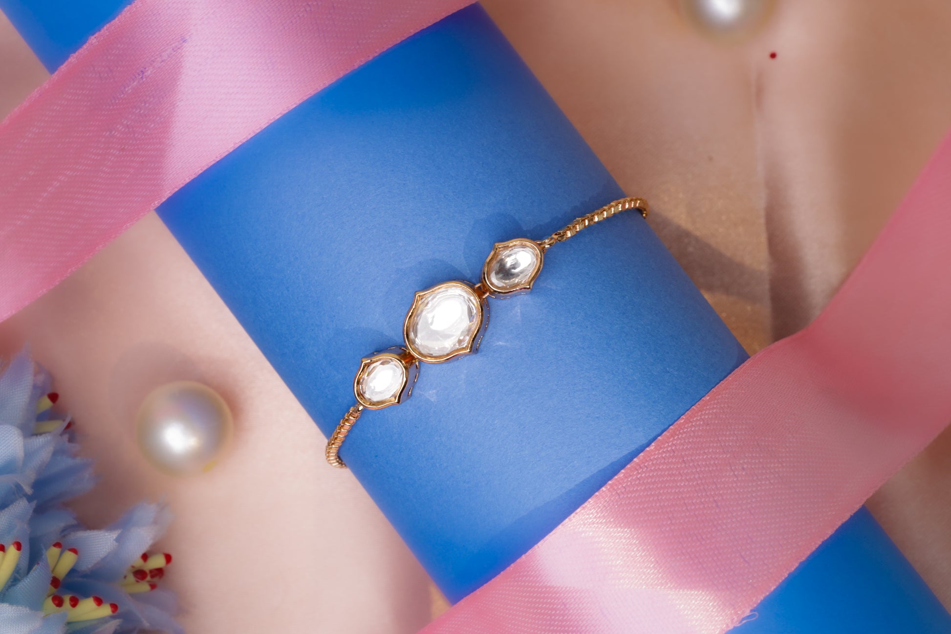 Classic Kundan Trio Bracelet