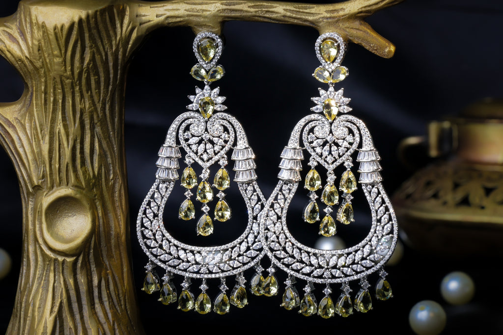 Regal Yellow Sapphire Chandelier Earrings