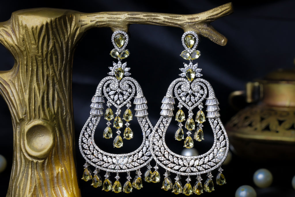 Regal Yellow Sapphire Chandelier Earrings