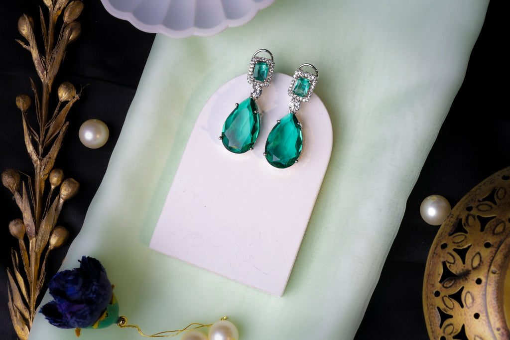 Elegant Emerald Teardrop Earrings