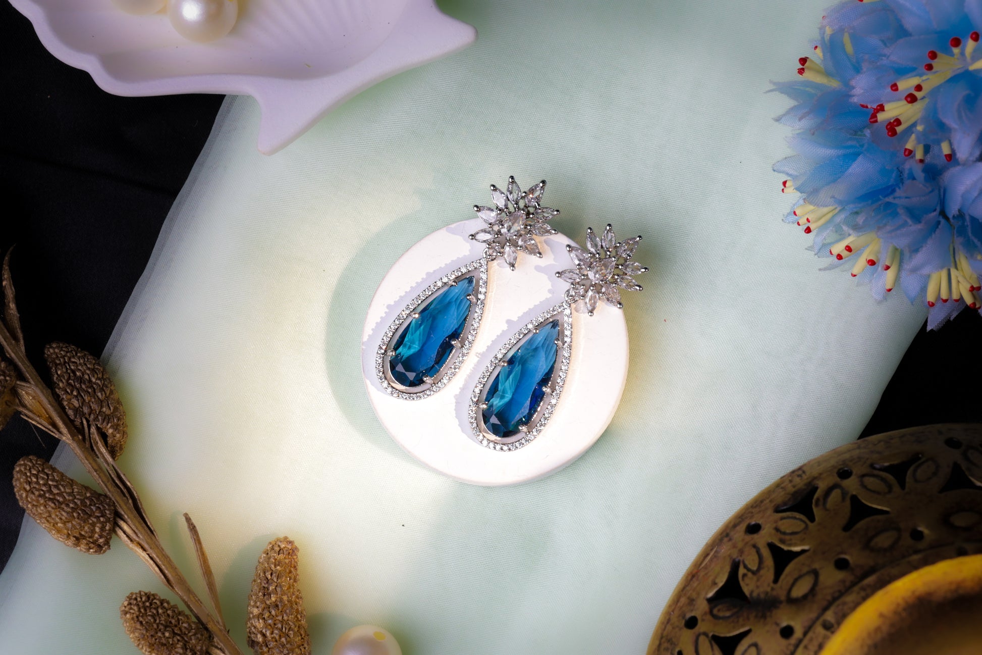 Blue Topaz Drop Earrings