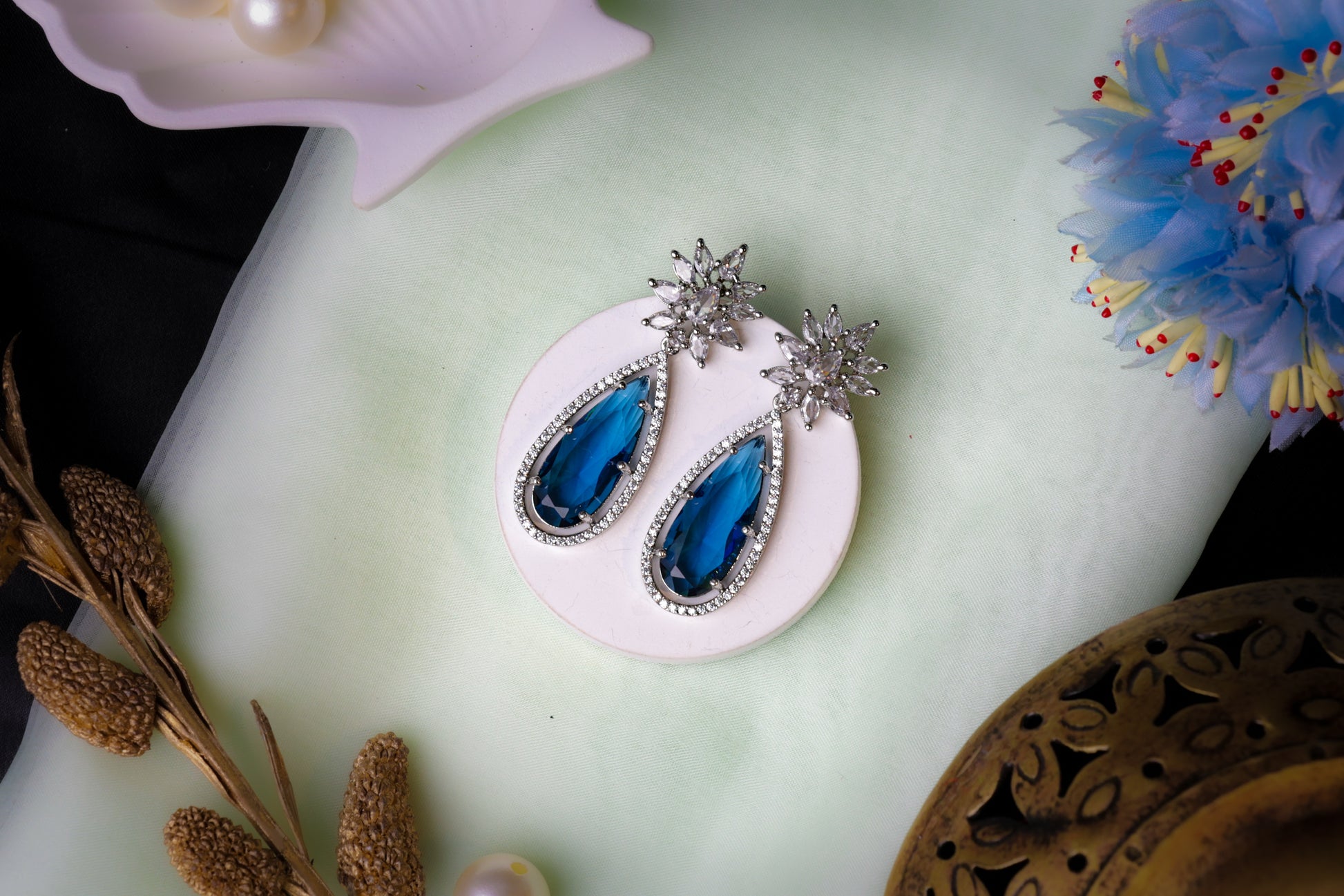 Blue Topaz Drop Earrings