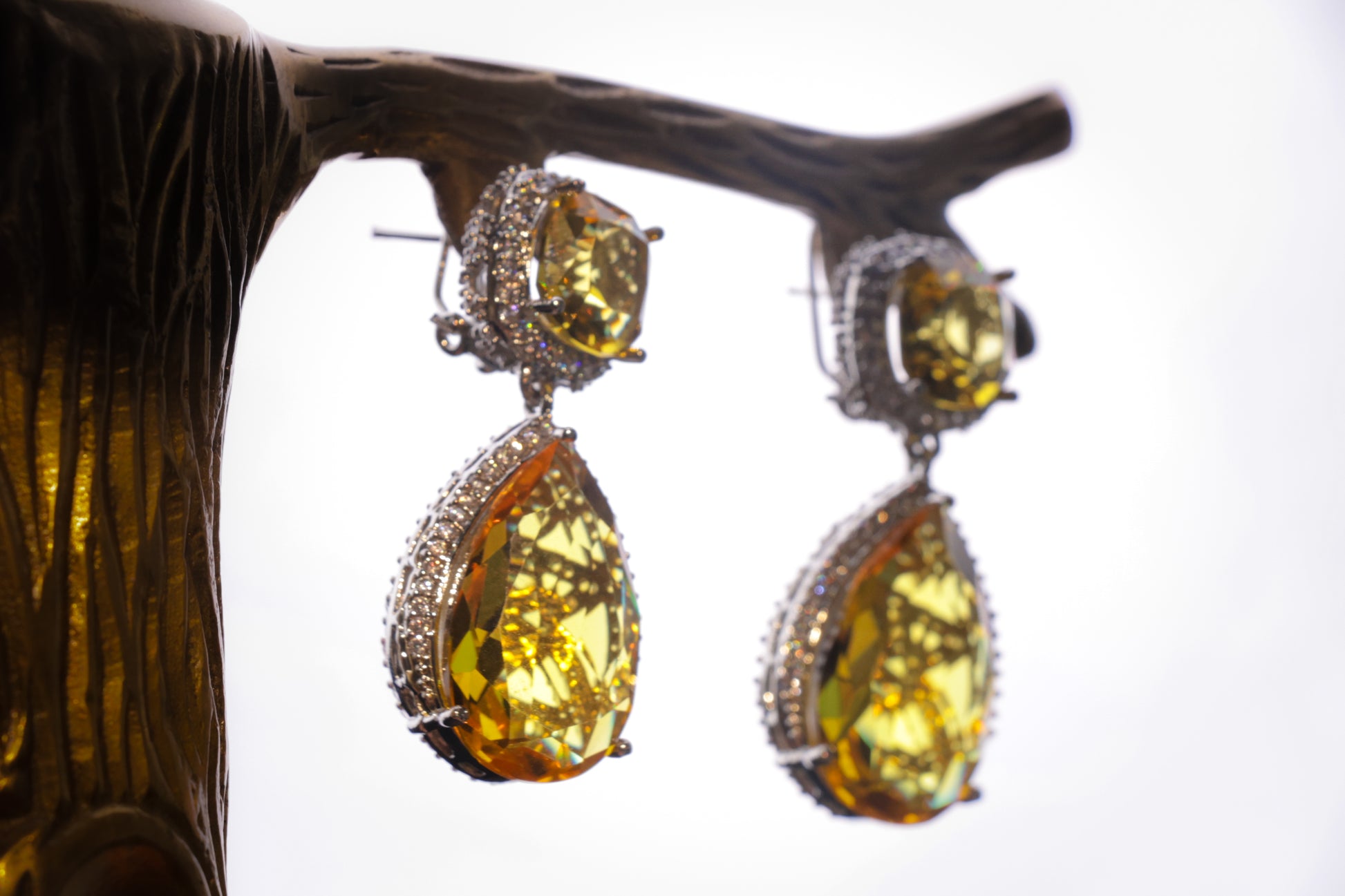 Radiant and Diamond Drop Earrings