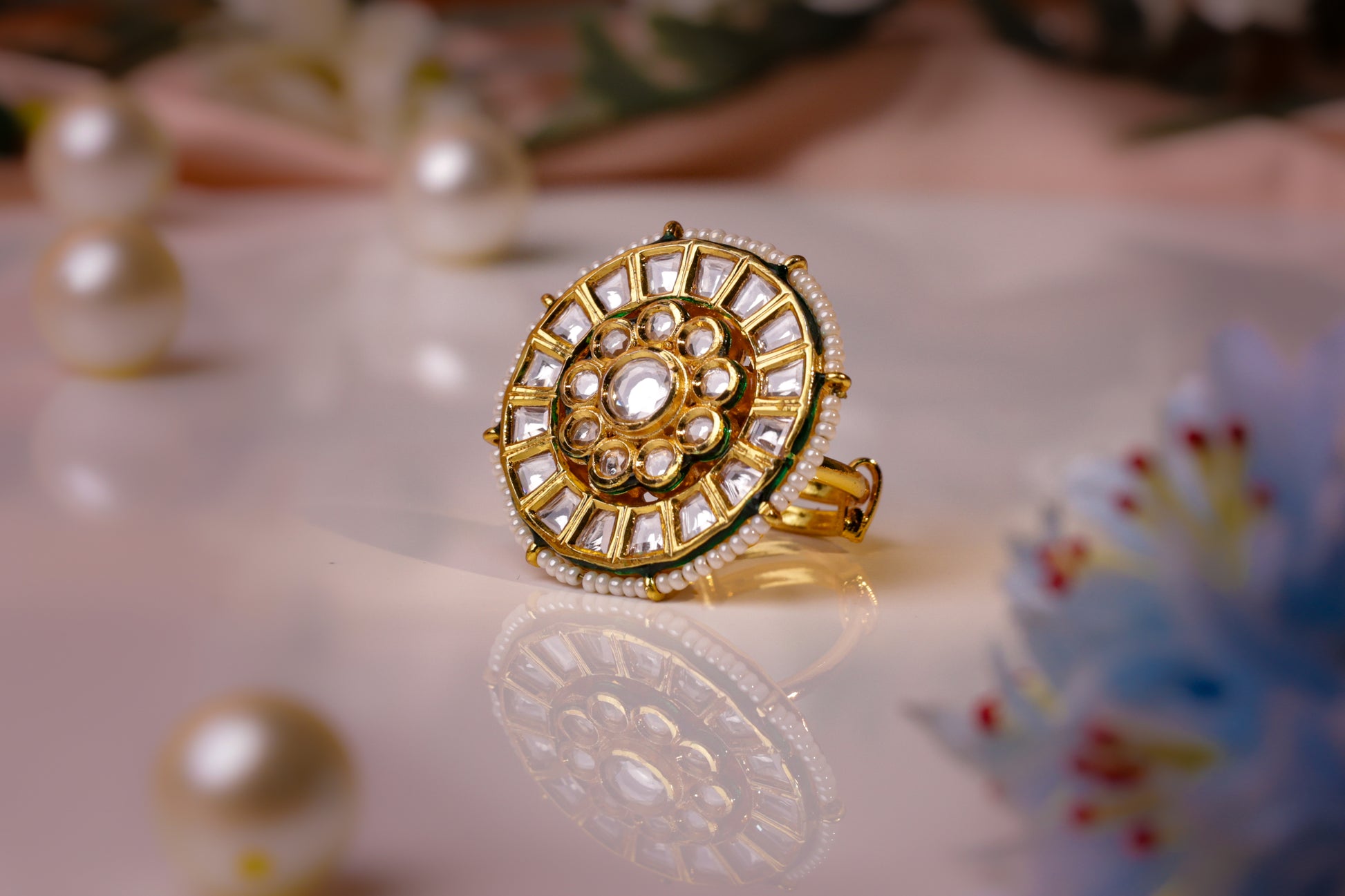 Kundan Polki Cocktail Ring