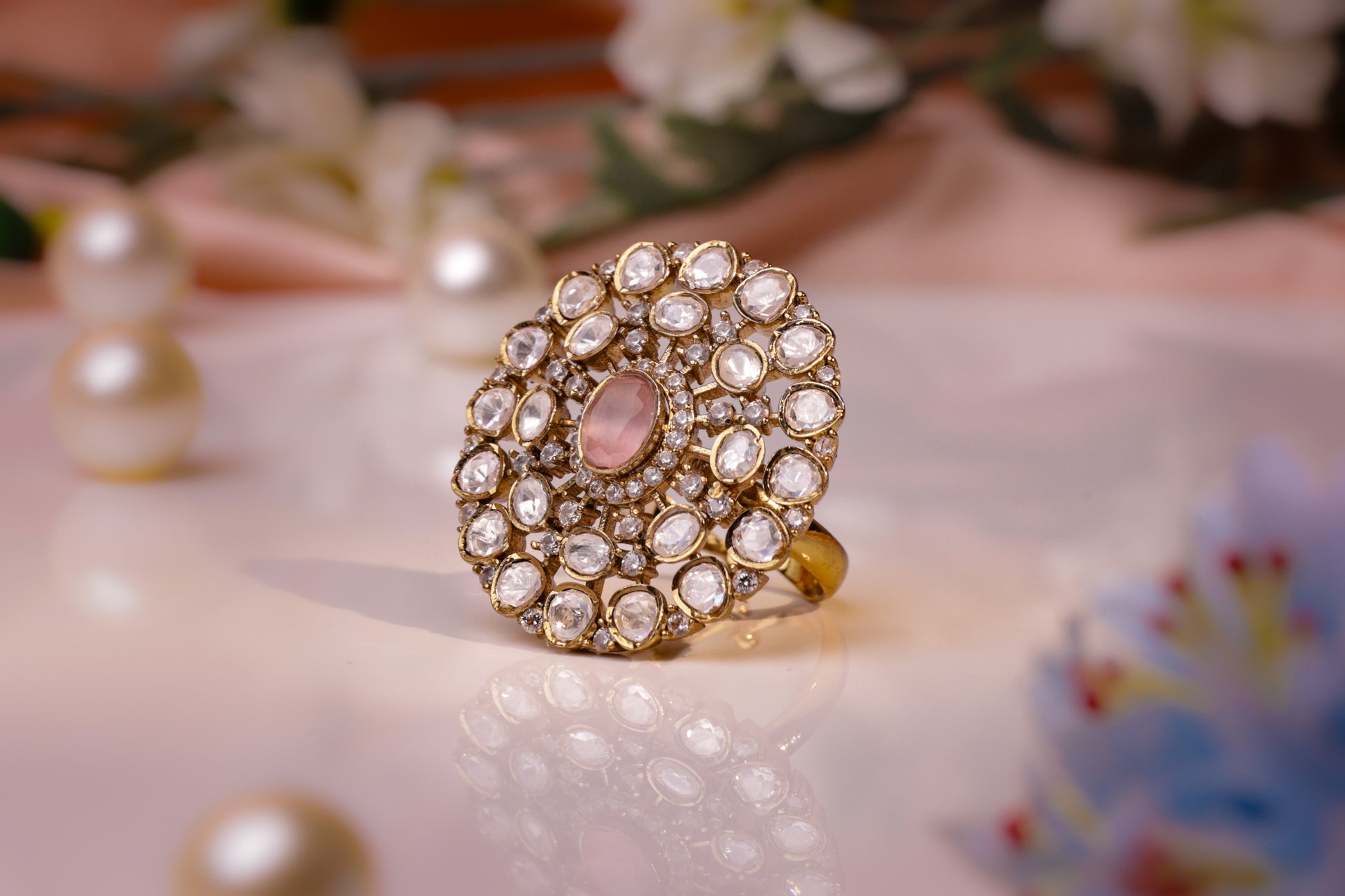 Royal Kundan Polki Cocktail Ring