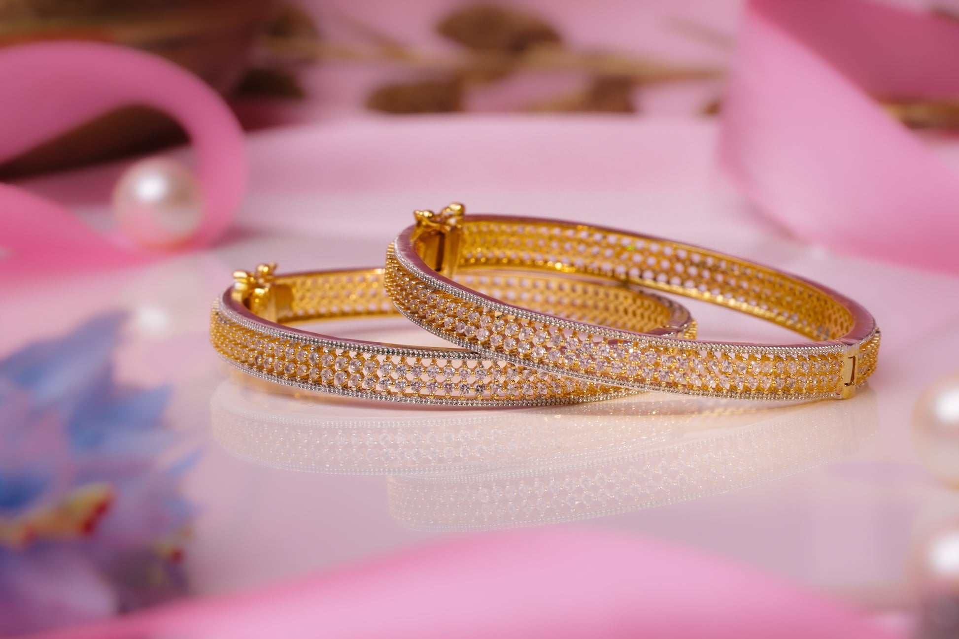 Elegant Gold Plated Bangle Set