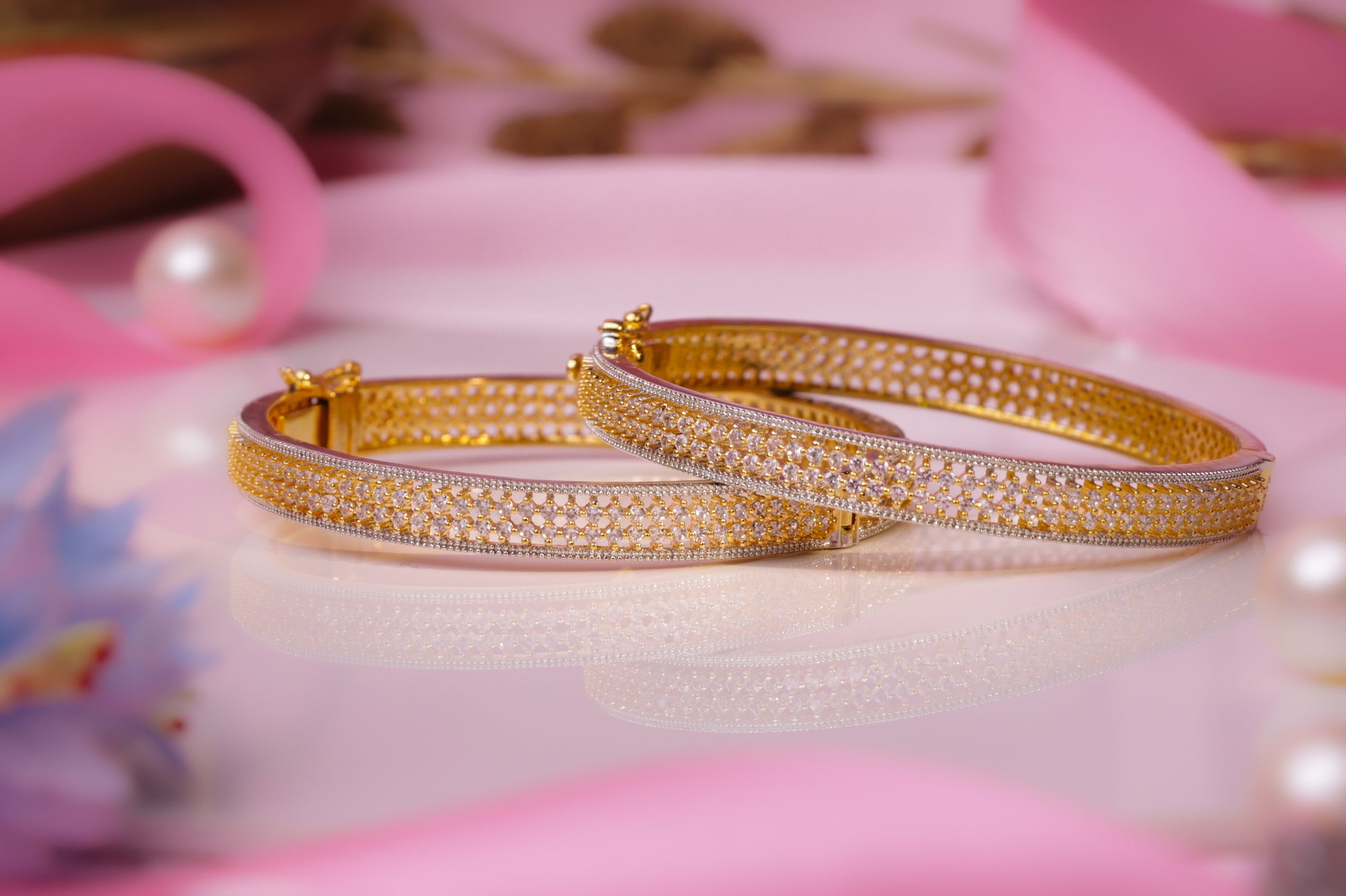 Elegant Gold Plated Bangle Set