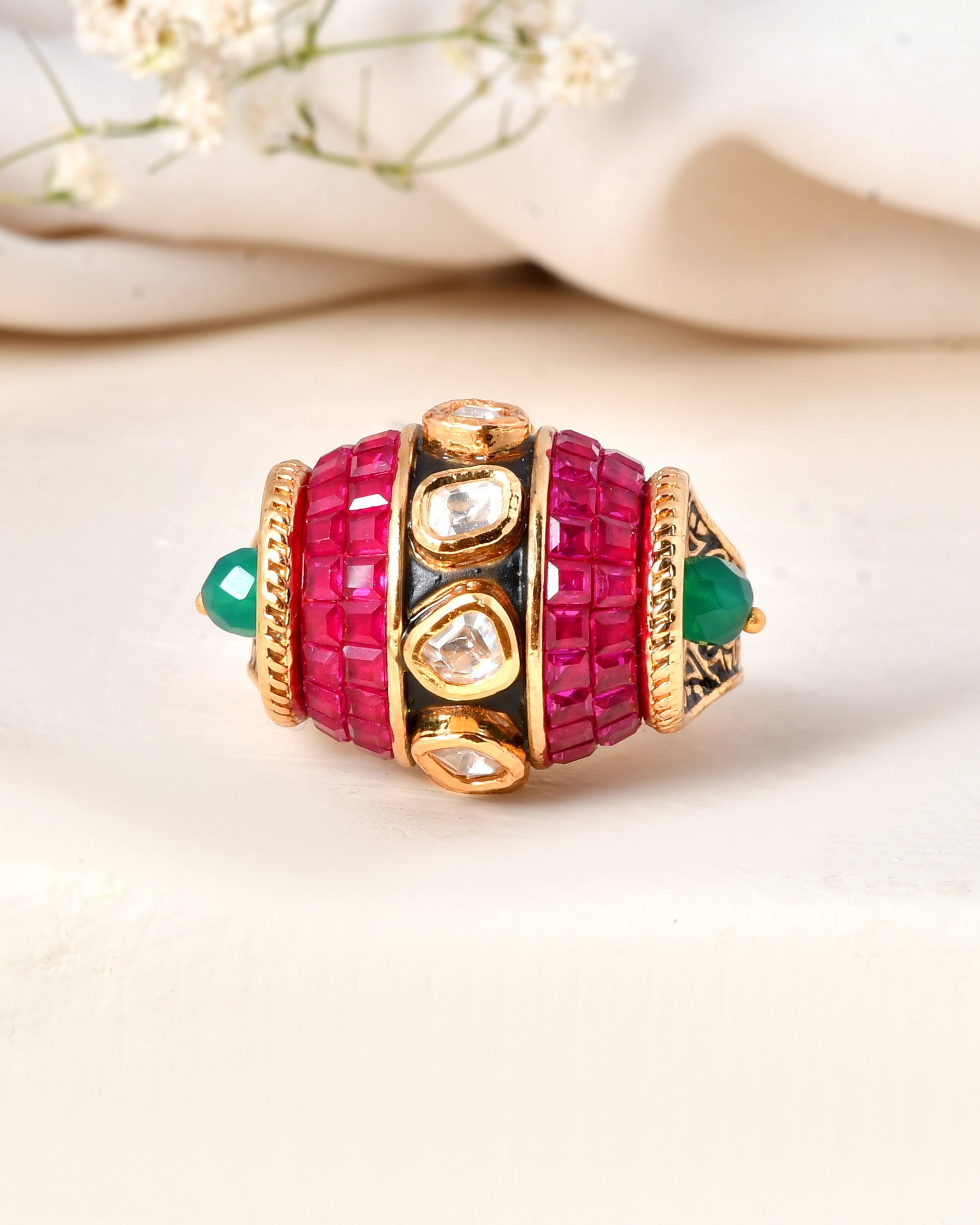 Antique Gold-Plated Statement Ring