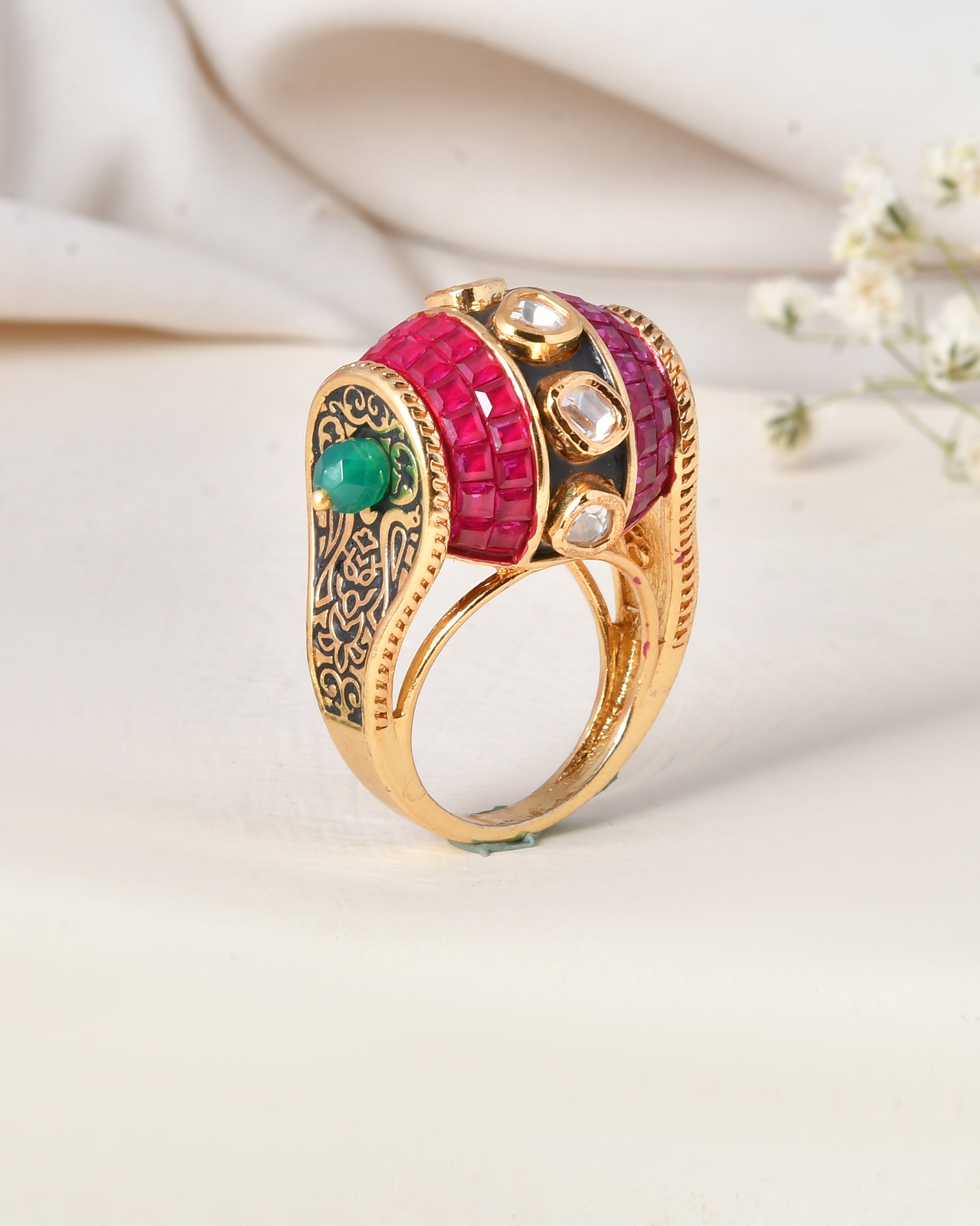 Antique Gold-Plated Statement Ring