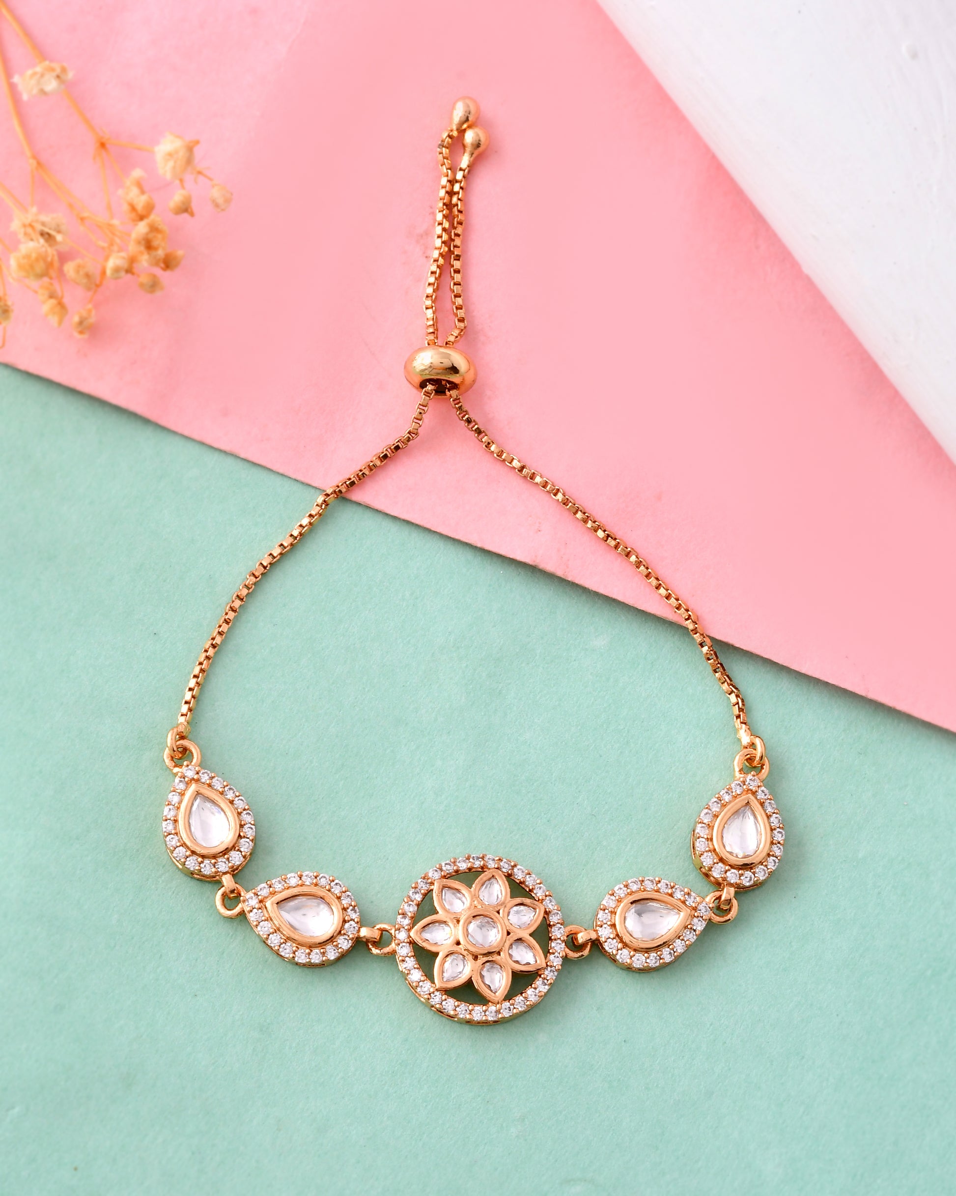 Elegant Gold-Plated Adjustable Bracelet