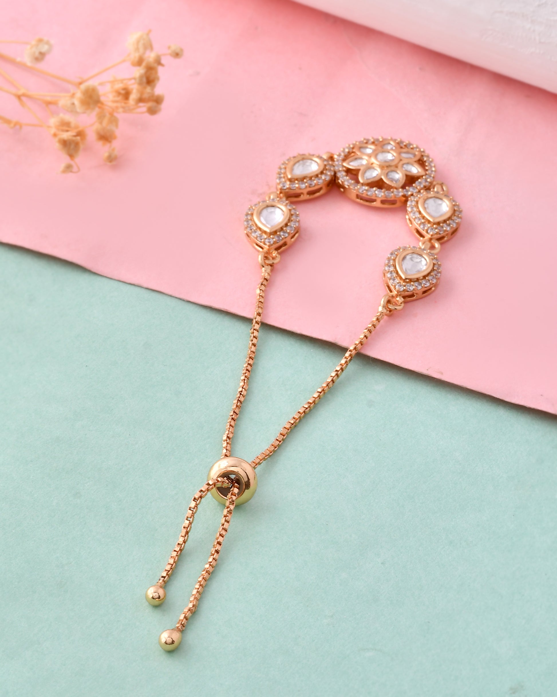 Elegant Gold-Plated Adjustable Bracelet