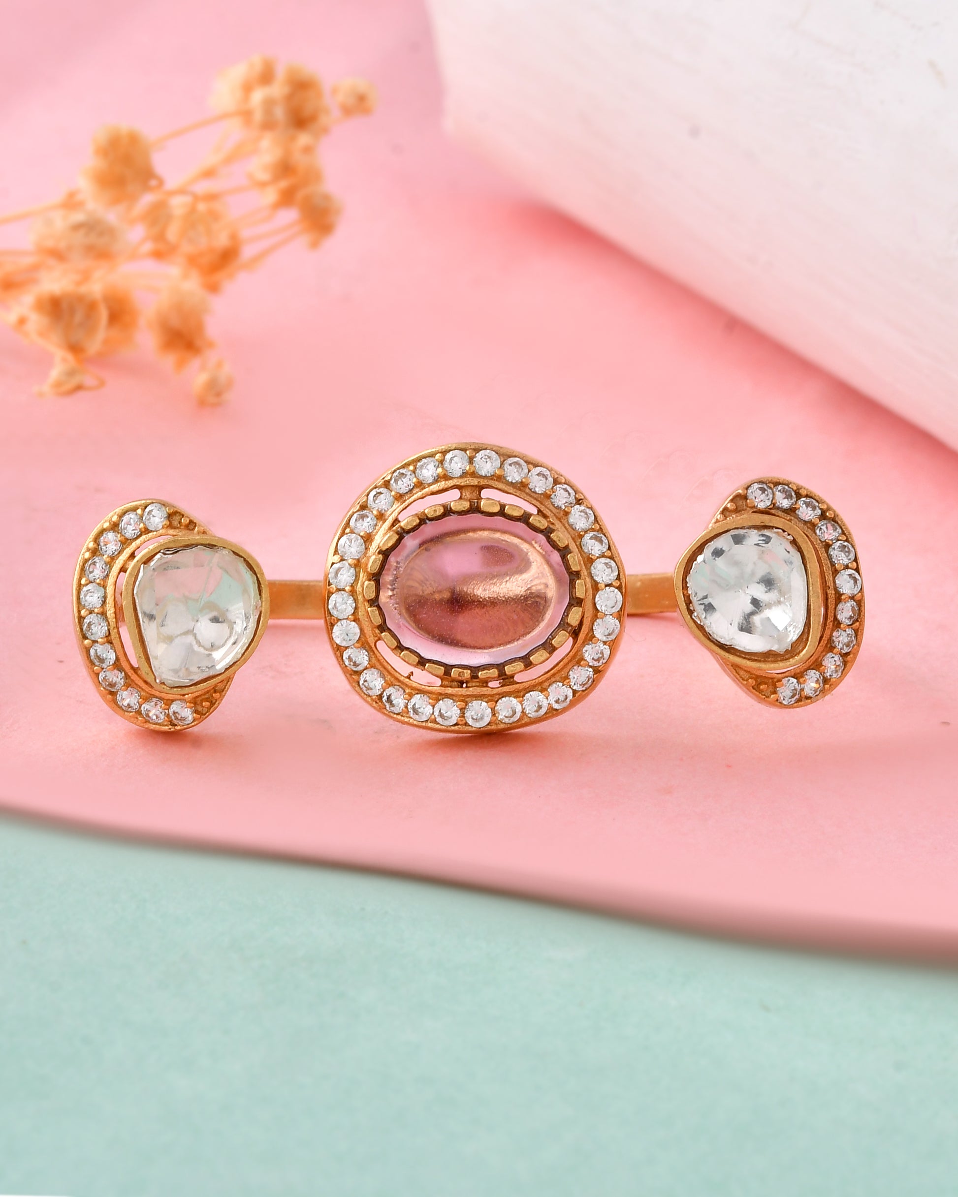 Elegant Gold-Plated Adjustable Ring