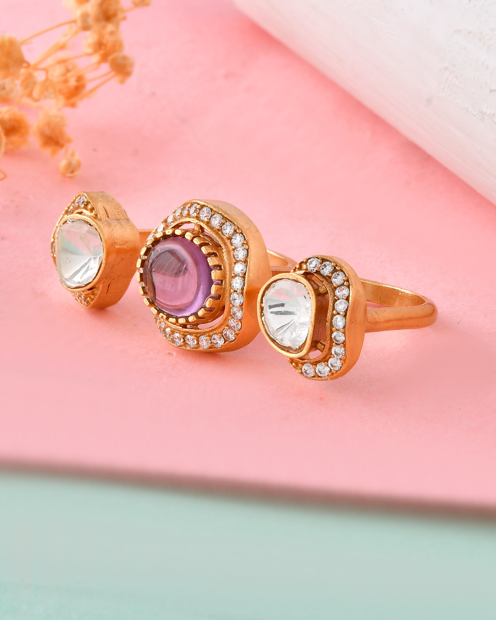 Elegant Gold-Plated Adjustable Ring
