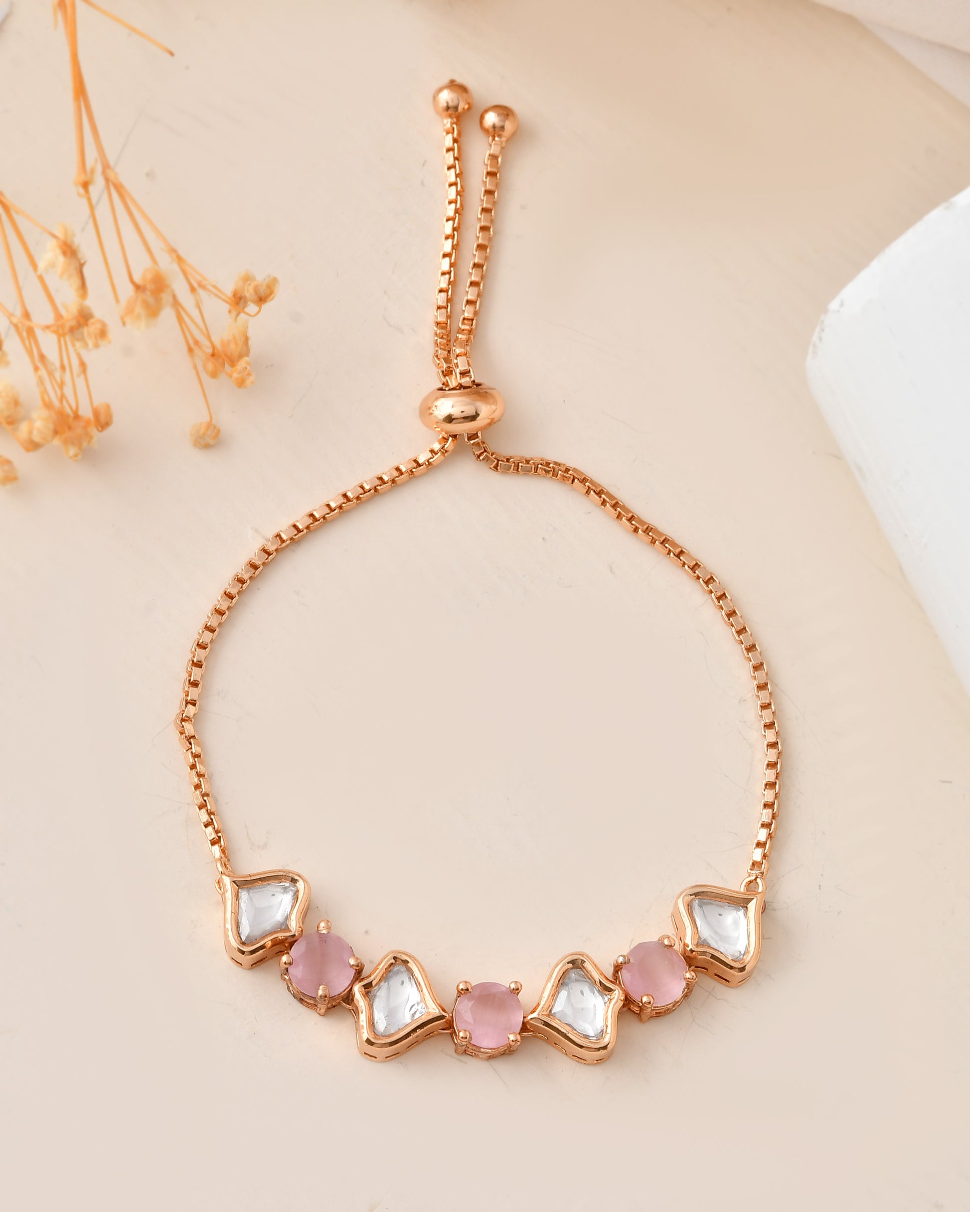 Rose Gold-Plated Adjustable Bracelet