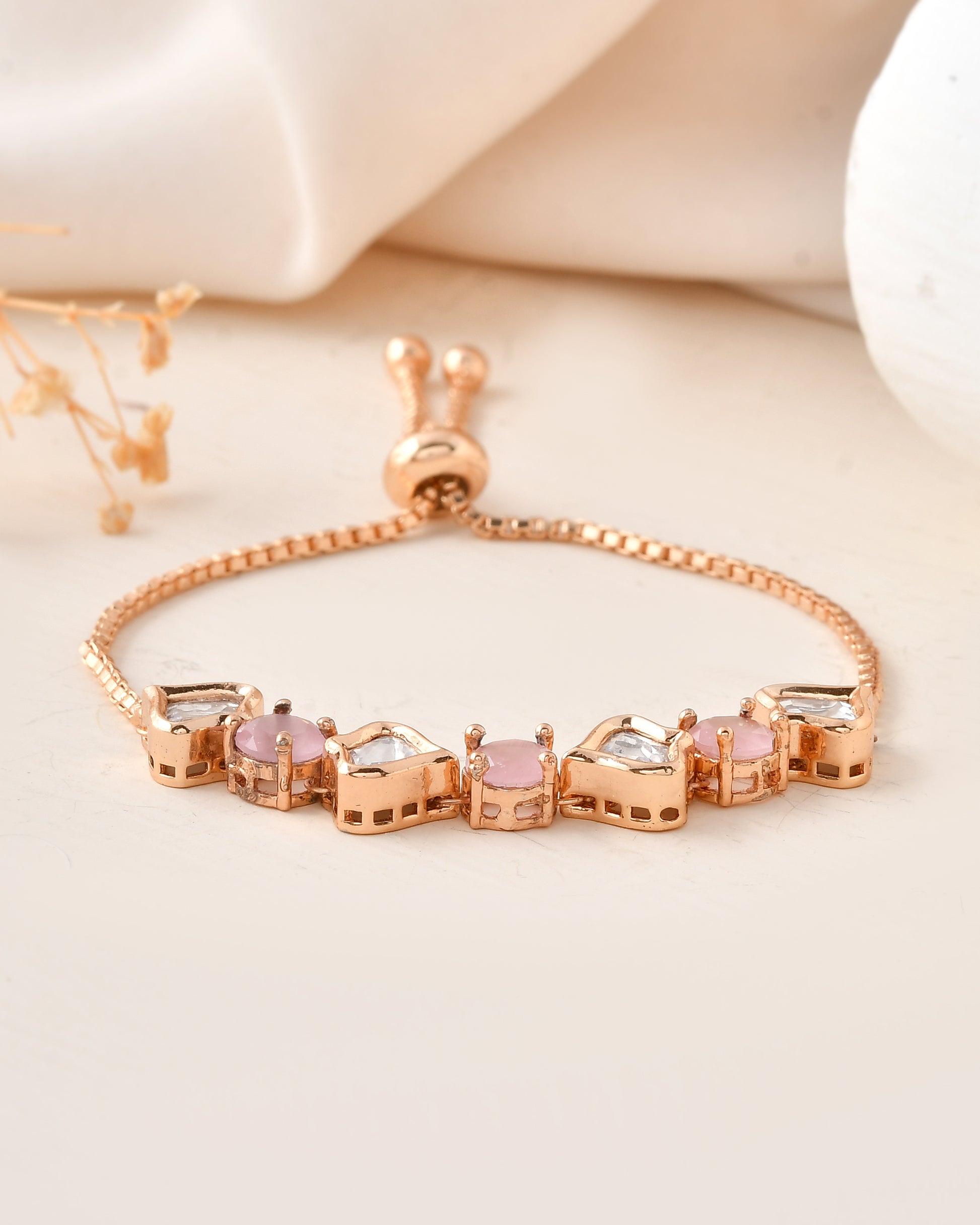 Rose Gold-Plated Adjustable Bracelet