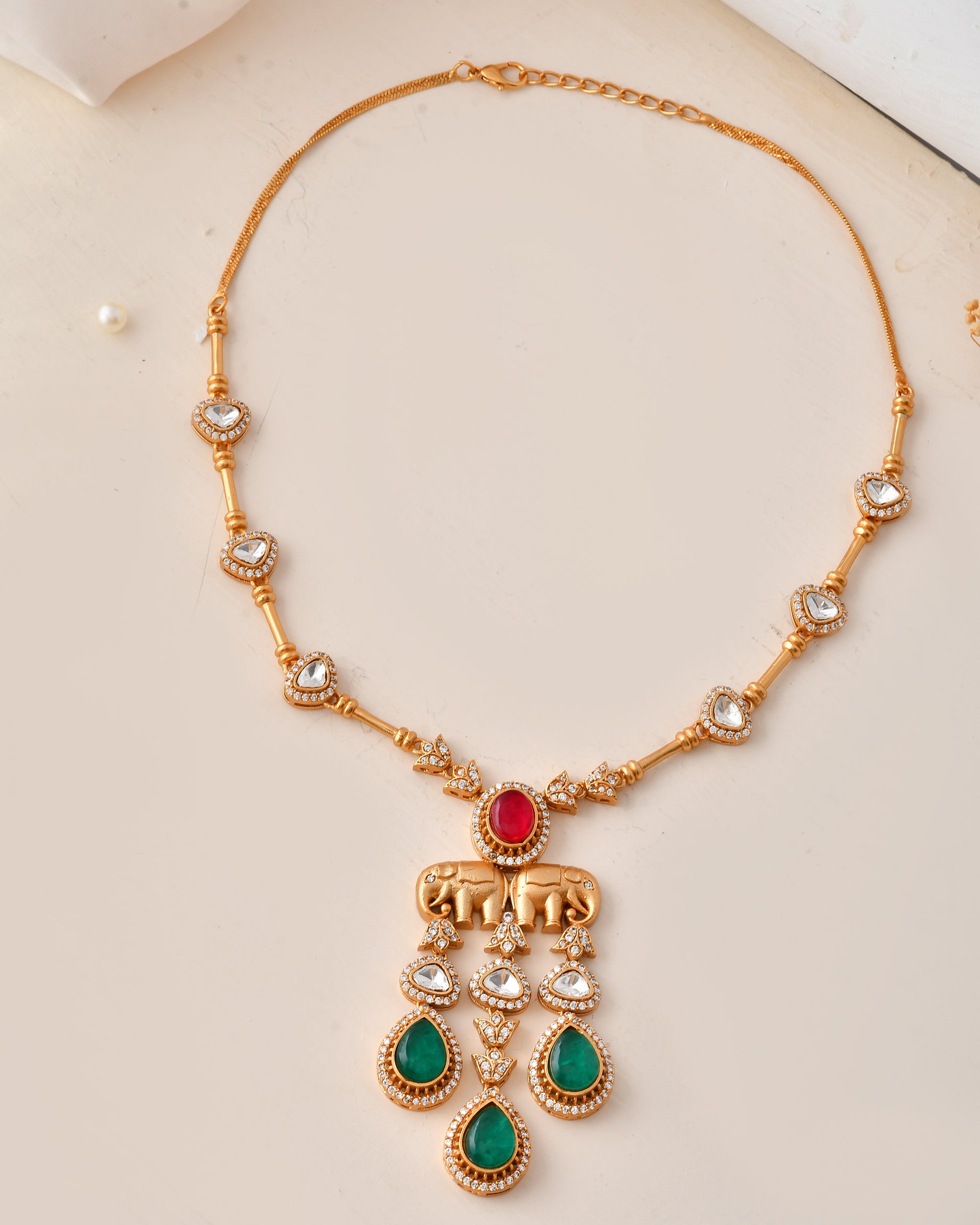 Traditional Elephant Motif Necklace Set