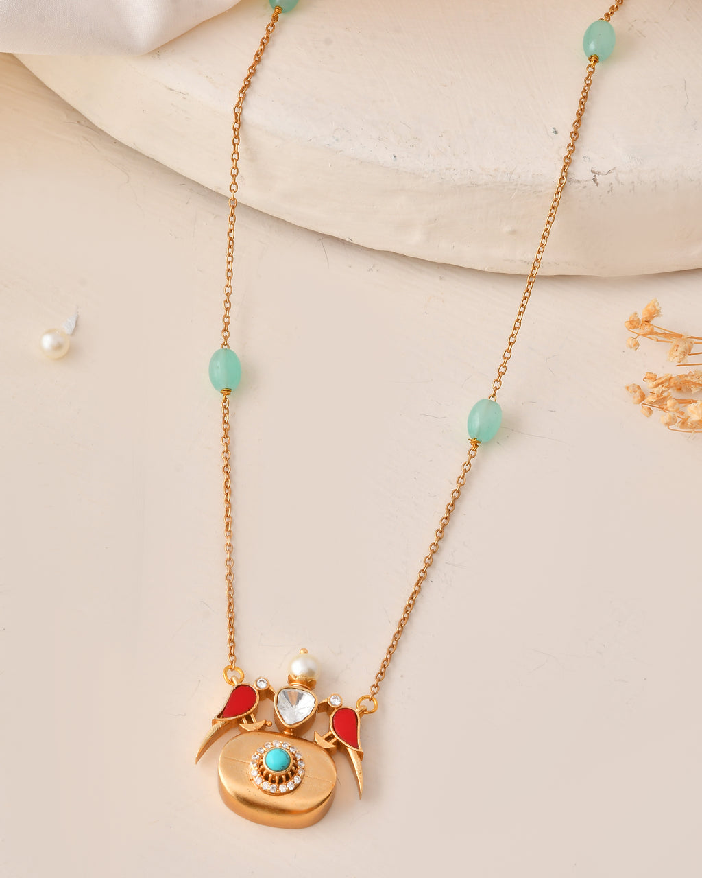 Whimsical Bird Motif Necklace Set