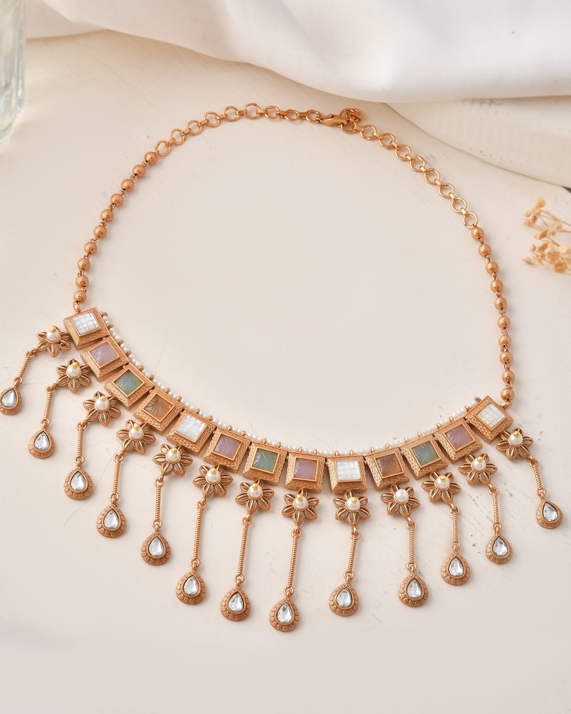 Statement Multicolor Kundan Choker Necklace Set