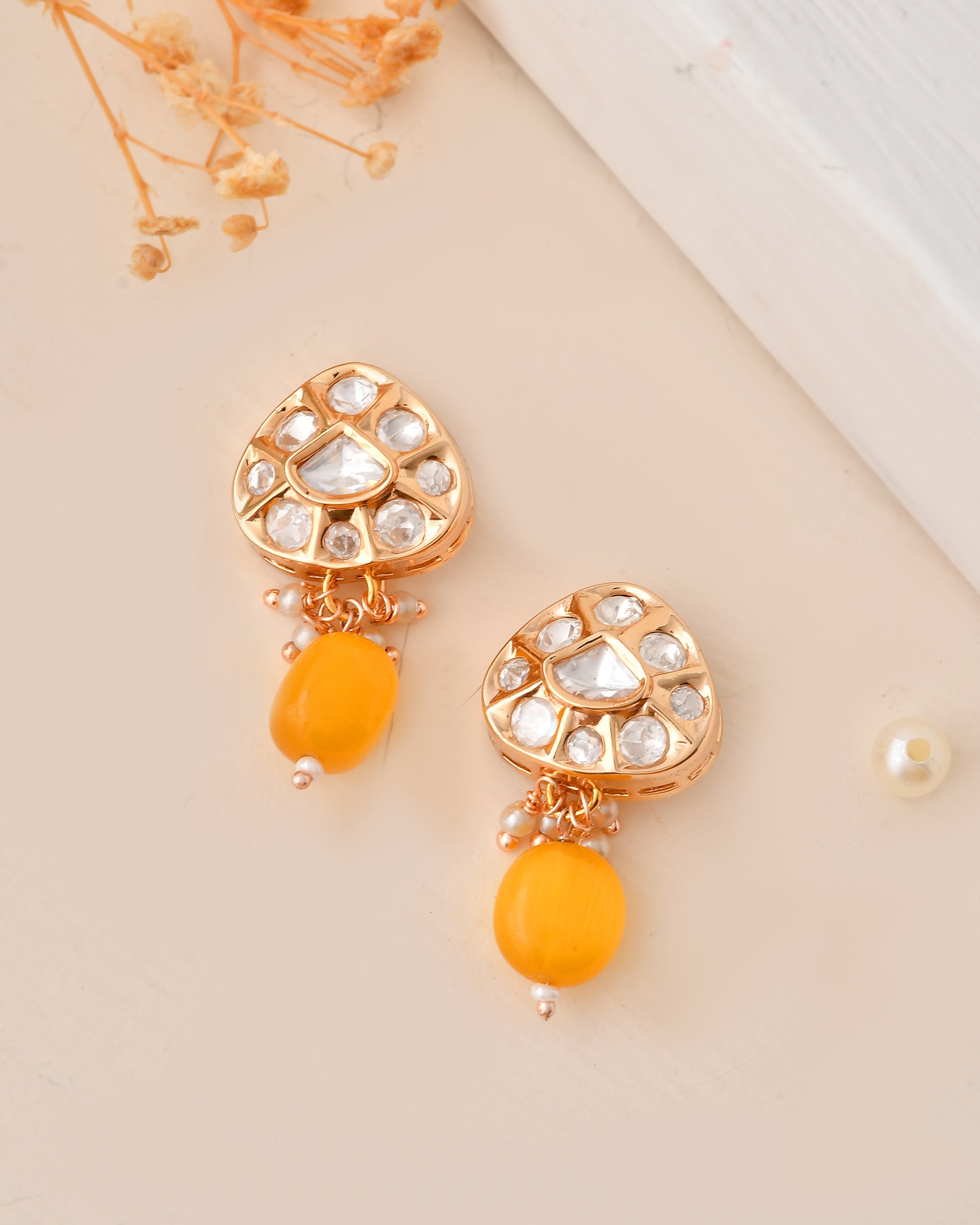 Gold-Plated Kundan Pendant Set