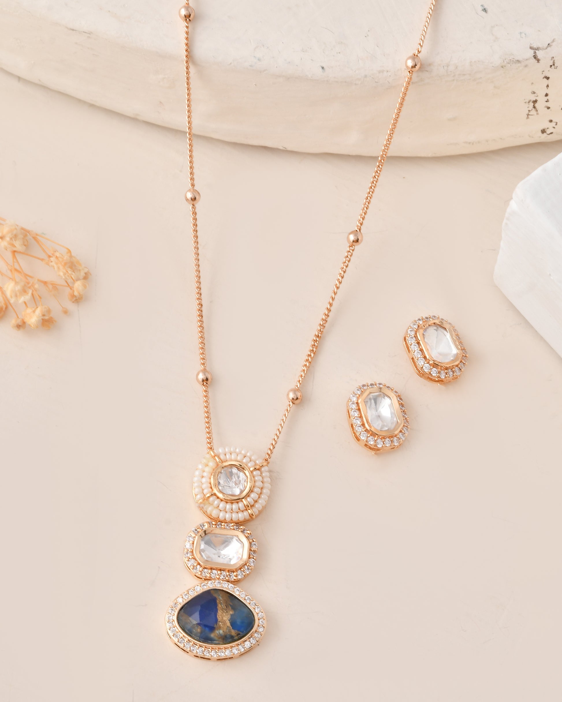 Elegant Gold-Plated Pendant Set