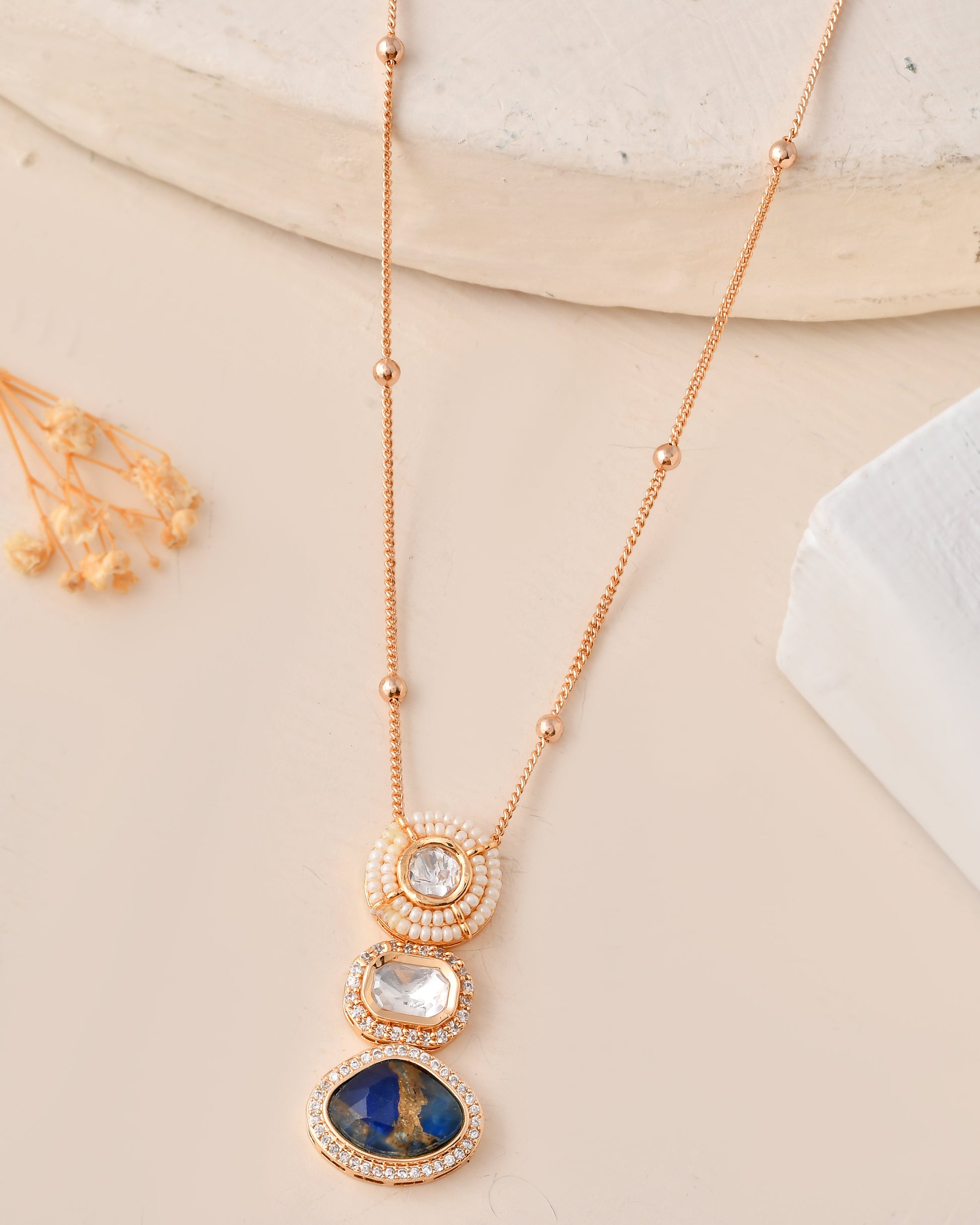 Elegant Gold-Plated Pendant Set