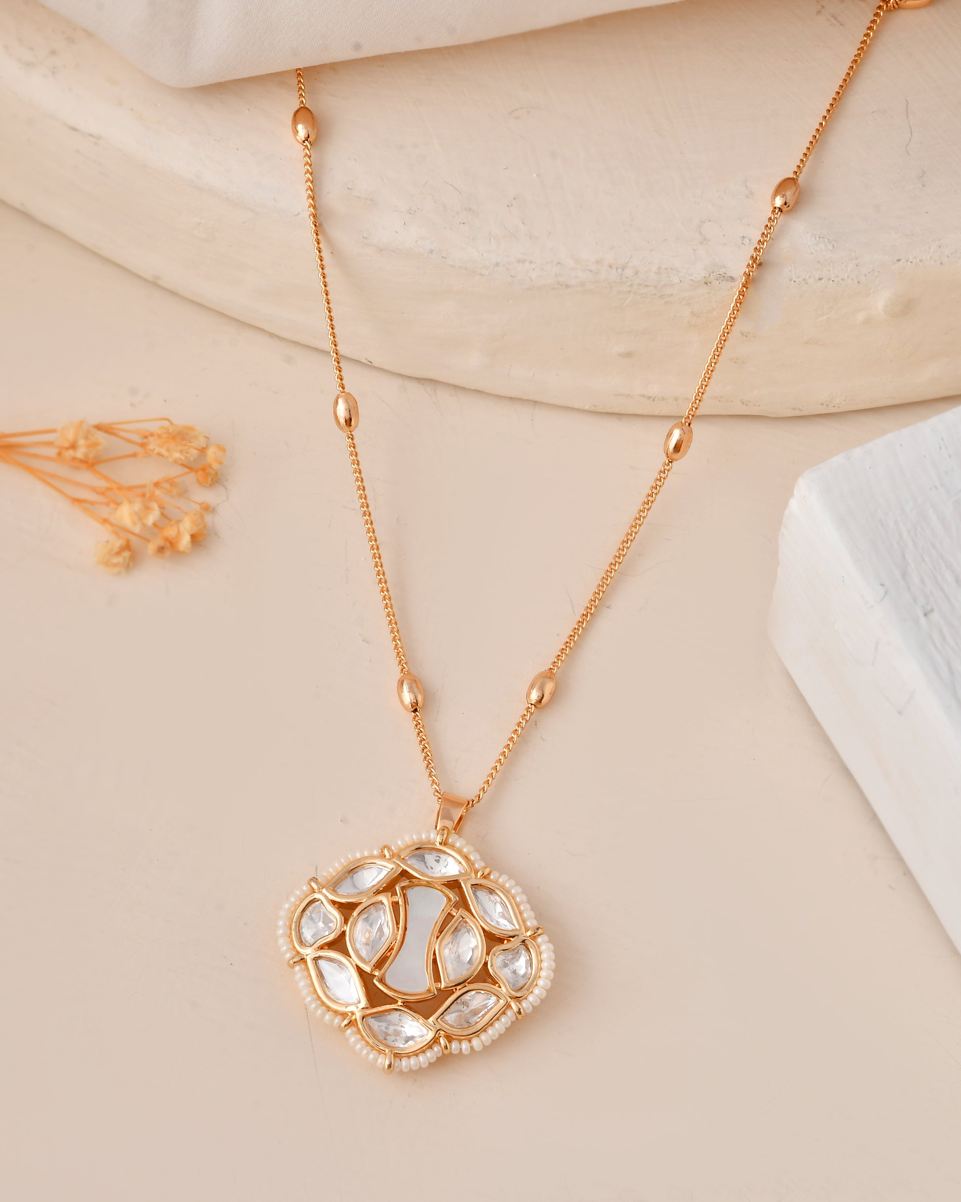 Elegant Gold-Plated Pendant Set