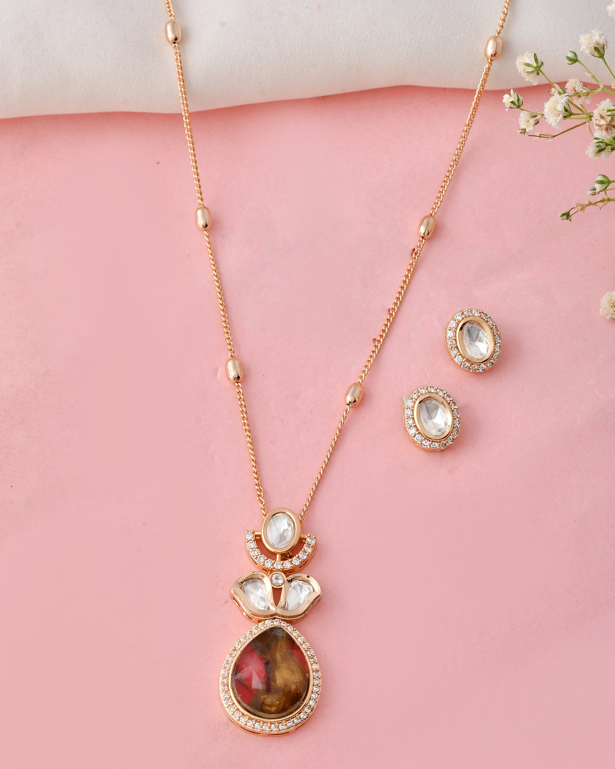 Antique Gold-Plated Pendant Set