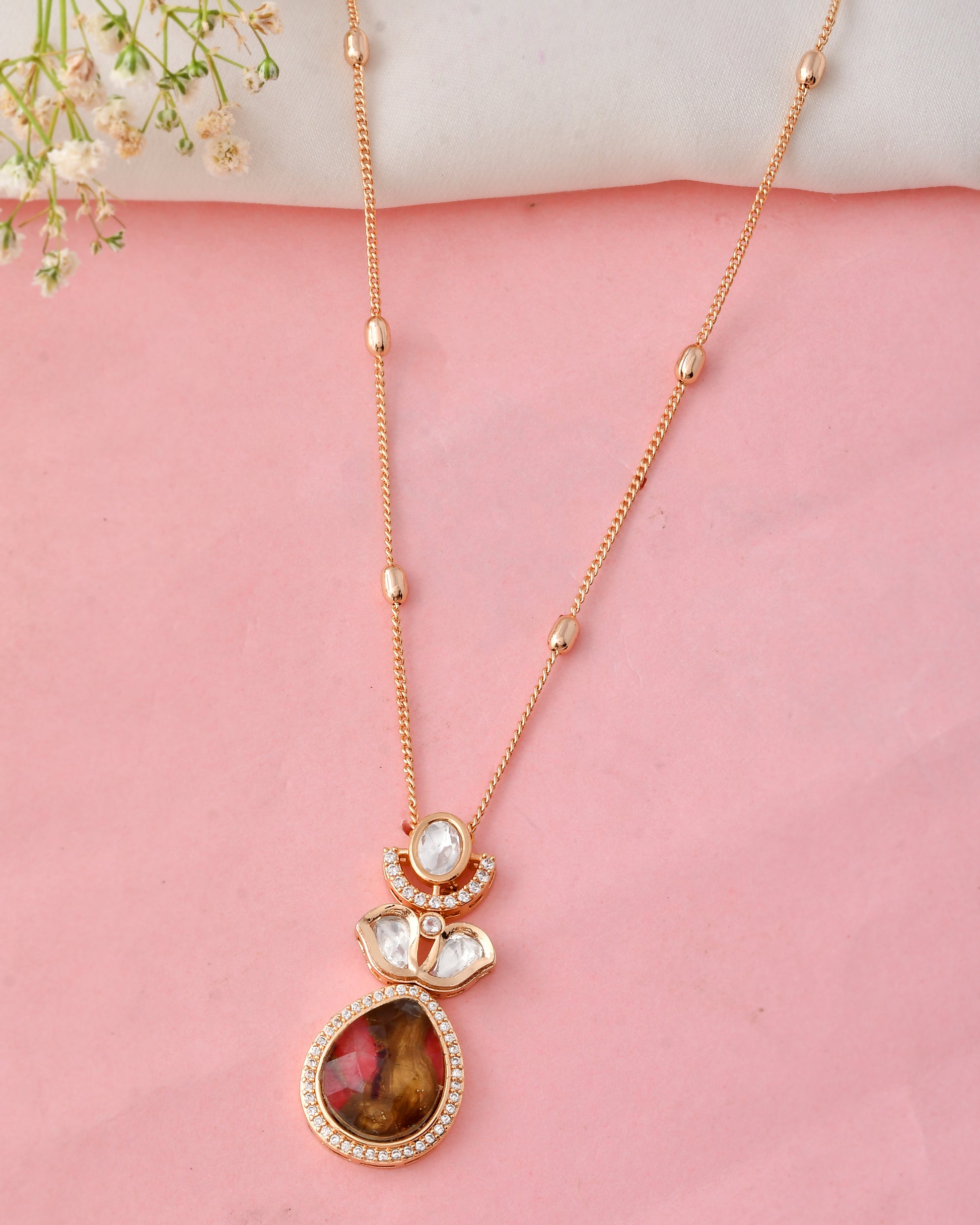 Antique Gold-Plated Pendant Set