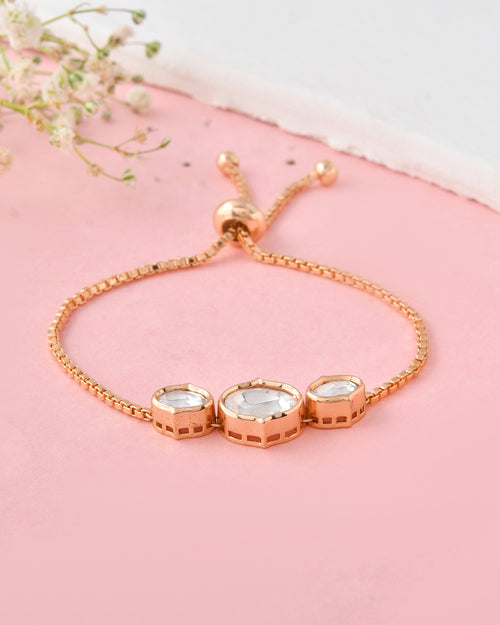 Adjustable Gold-Toned Kundan Bracelet
