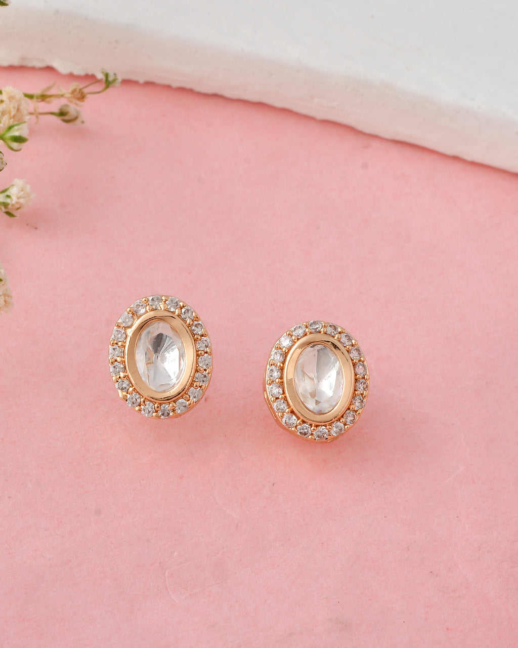 Gold Plated Stone Pendant Set