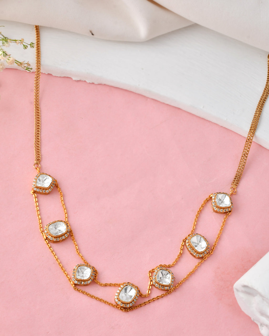 Gold Plated Kundan Necklace Set