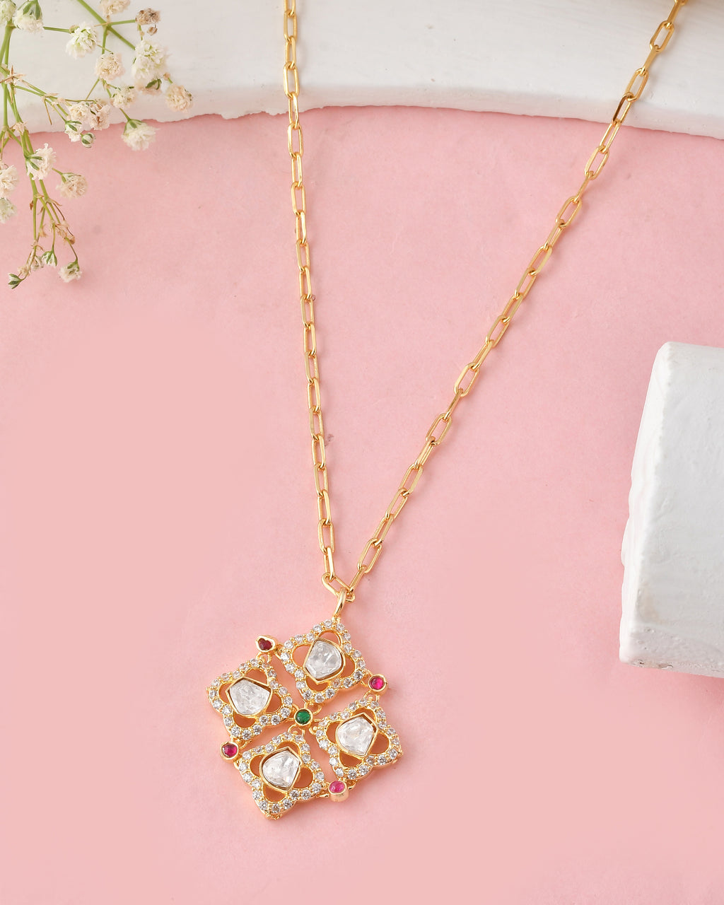 Kundan Charm Necklace Set