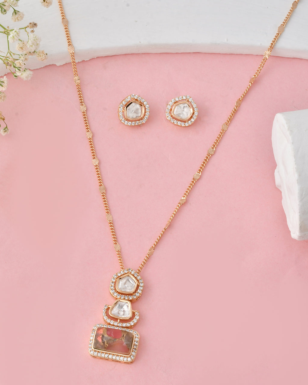 Earthy Glam Kundan Necklace Set
