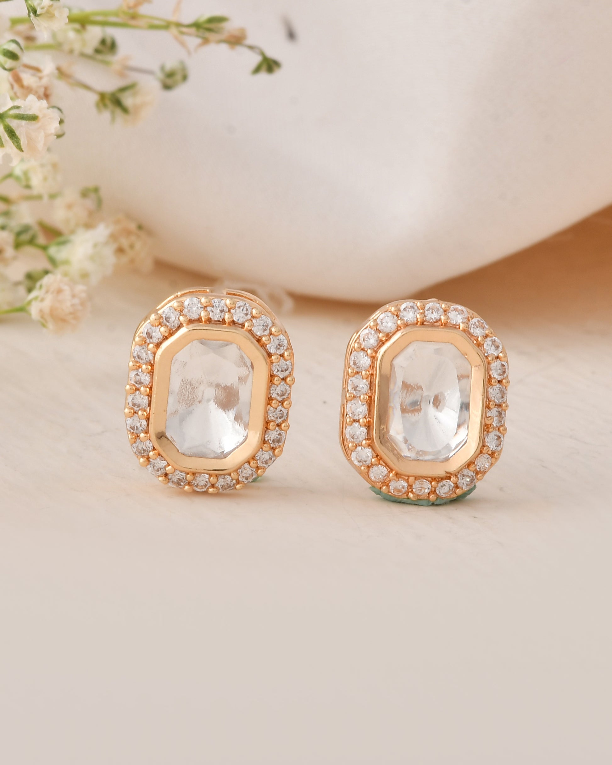 Elegant Gold-Plated Stud Earrings
